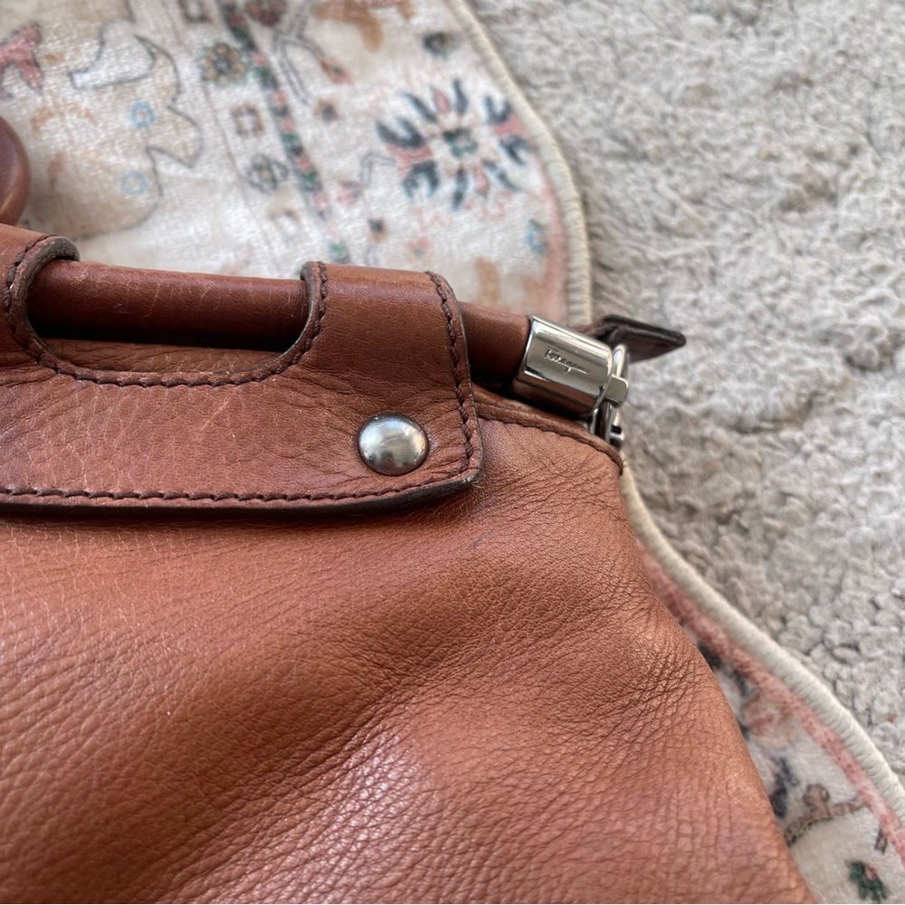 Salvatore Ferragamo Chestnut Brown Leather Hobo with Tassel - Picture 7 of 16